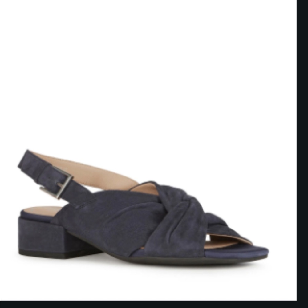 Geox Navy Suede Knot Slingback Sandals